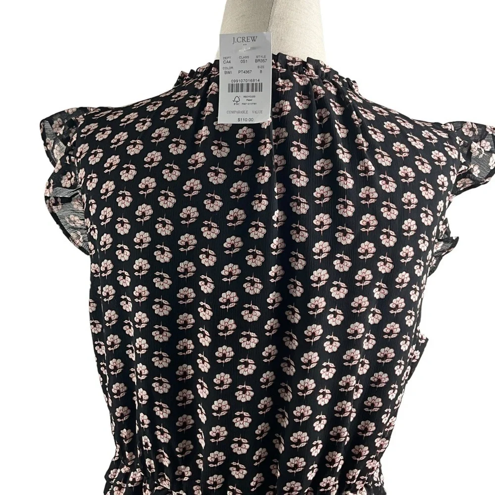 J.Crew Ruffle V Neck‎ Floral Cap Sleeve Dress NWT